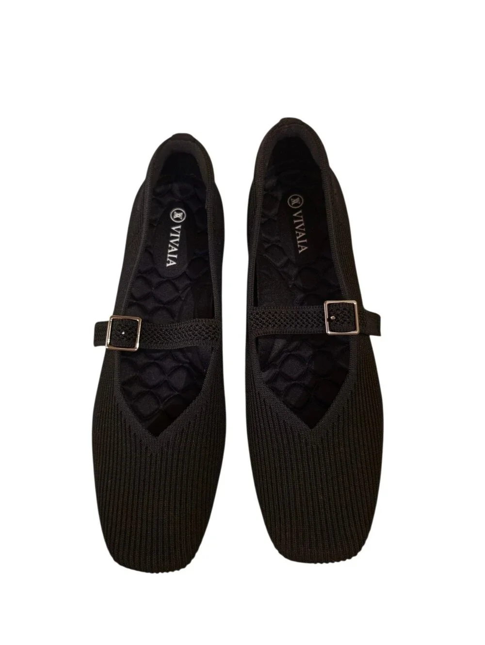 VIVAIA Mary Jane Knit Flats Comfortable Everyday Shoes Black EU/40 US/9